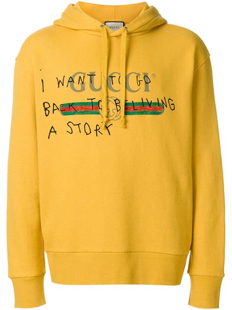 hoodie gucci yellow|Gucci champion hoodie cheap.